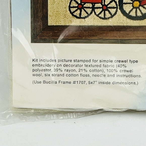 Vintage Bucilla 2007 Choo-Choo Mini Stitcheries Crewel Embroidery Kit 5x7 Train - Picture 3 of 4